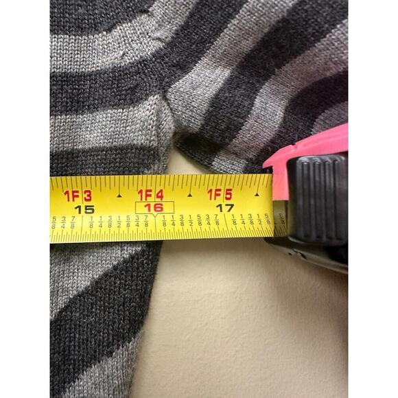 Calvin Klein Size Small Knit Sweater Mini Dress Black Gray Striped Closet Staple - Picture 6 of 8
